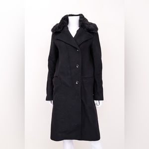 Acne Studios Omana Coat in Black with fake fur collar size 36 from 2017